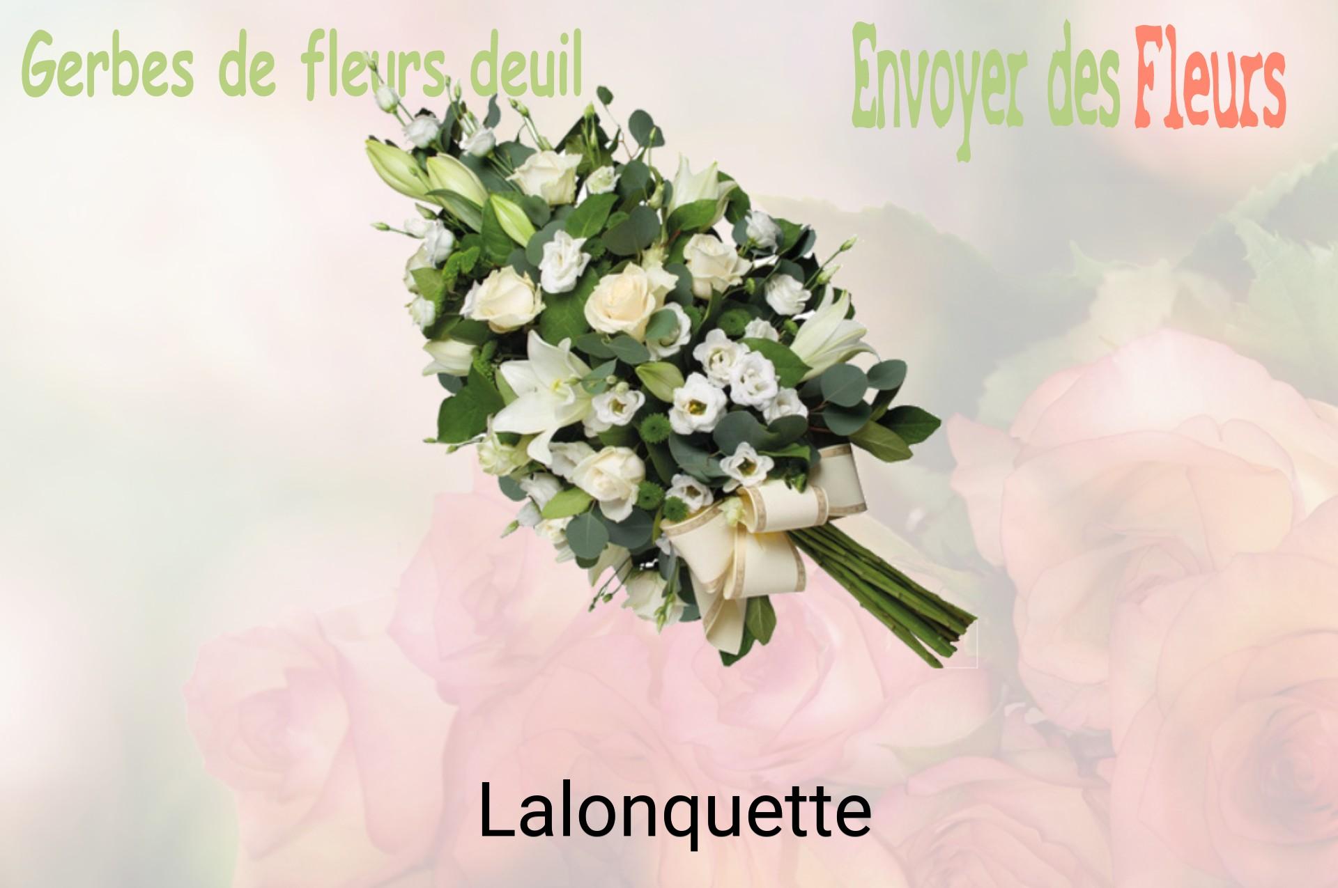 Gerbe de fleurs de deuil livrée à Lalonquette